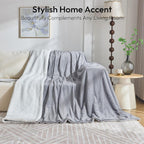 NANPIPER Sherpa Blanket Twin Thick Warm Blankets for Winter Bed Super Soft Fuzzy Flannel Fleece/Wool Like Reversible Velvet Plush Fabric(Light Grey Twin Size 60"x80")