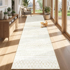 Area Rug Living Room Rugs 8x10 - Large Soft Boho Geometric Rug, Non-Slip Foldable Washable Rugs Non Shedding Morden Indoor Floor Carpet for Living Room Bedroom Office Dining Room(Brown Green,8'x10')