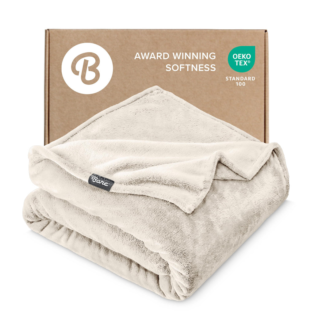 Bare Home Fleece Blanket - King Size - Ultra-Soft Lightweight for Bed, Sofa, and Couch - Luxury Microplush - Cozy Warm Blanket (King, Grey)