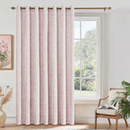 Beauoop Beige Floral Jacquard Blackout Curtains 96 Inches Long 2 Panels for Bedroom Living Room Chenille Flower Room Darkening Thermal Insulated Soundproof Rod Pocket Back Tab Window Drapes, 52x96