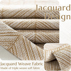 jinchan Taupe Printed Curtains Modern Jacquard Curtains with Herringbone Geometric Zigzag Pattern Room Darkening Drapes for Living Room Bedroom Grommet Top Window Treatments 63 Inch Length 2 Panels