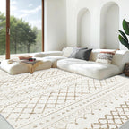 Area Rug Living Room Rugs 8x10 - Large Soft Boho Geometric Rug, Non-Slip Foldable Washable Rugs Non Shedding Morden Indoor Floor Carpet for Living Room Bedroom Office Dining Room(Brown Green,8'x10')