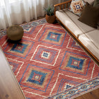 BESTSWEETIE Area Rug 5x7 Rug Machine Washable Non-Slip Low Pile Print Pattern Western Rug for Living Room Bedroom Entryway Tribal Series -Black