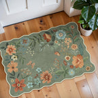 Lahome Floral Living Room Rugs, Area Rugs 5x7 Rug for Bedroom Ultra-Thin Soft Rug, Non-Slip Washable Rugs Stain Resistant Boho Rug Flore Throw Rug for ‎Dining Room Office (5x7ft,Green)