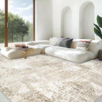 Area Rug Living Room Rugs 8x10 - Large Soft Boho Geometric Rug, Non-Slip Foldable Washable Rugs Non Shedding Morden Indoor Floor Carpet for Living Room Bedroom Office Dining Room(Brown Green,8'x10')