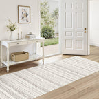 cotiled 5x7 Area Rug Living Room: Washable Boho Rugs with Non Slip Backing Large Soft Indoor Stain Resistant Carpet for Bedroom Farmhouse Dining Room Lightweight Home Decor L Brown/Cream