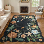 Lahome Floral Living Room Rugs, Area Rugs 5x7 Rug for Bedroom Ultra-Thin Soft Rug, Non-Slip Washable Rugs Stain Resistant Boho Rug Flore Throw Rug for ‎Dining Room Office (5x7ft,Green)