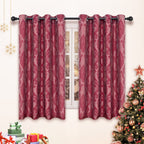 NAPEARL Damask Curtains-Fancy Jacquard Semi-Blackout Brown Curtain Drapes for legant & Private Living Room & Bedroom, Luxury Curtains 96 Inches Length (2 Panels, Each 52 x 96 Inches)