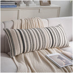 Cethom Navy Blue Boho Throw Pillow Covers 20x20 Inch Set of 2, Stripe Textured Decorative Couch Pillow Cases for Bed, Sofa, Living Room, Bedroom, Farmhouse Home Accent Cushion Covers