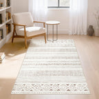 cotiled 5x7 Area Rug Living Room: Washable Boho Rugs with Non Slip Backing Large Soft Indoor Stain Resistant Carpet for Bedroom Farmhouse Dining Room Lightweight Home Decor L Brown/Cream
