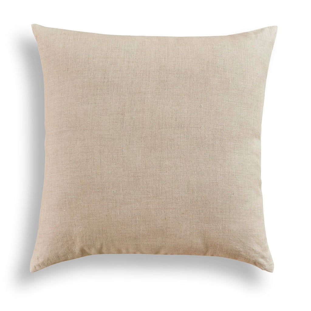 20×20 Inch Natural White Stripe 100% Linen Throw Pillow Cover with Invisible Zipper for Sofa Bed