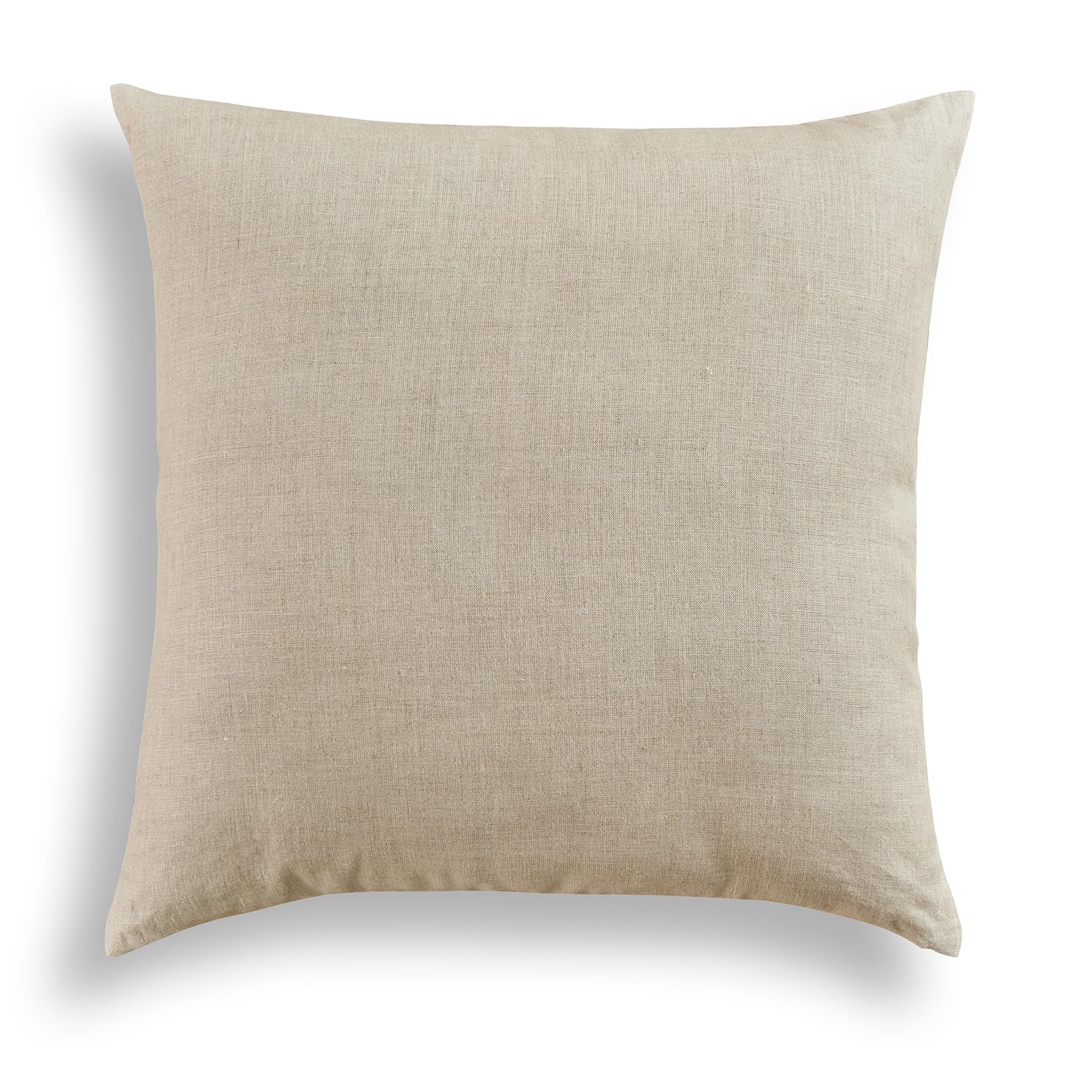 20×20 Inch Natural White Stripe 100% Linen Throw Pillow Cover with Invisible Zipper for Sofa Bed