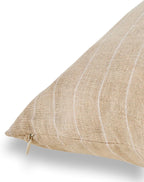 20×20 Inch Natural White Stripe 100% Linen Throw Pillow Cover with Invisible Zipper for Sofa Bed