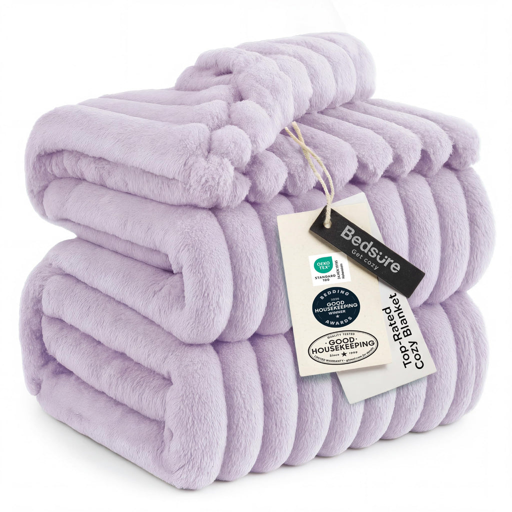 Bedsure GentleSoft Fleece Bed Blankets Full Size - Cozy Soft Blankets for Women, Cute Small Throws for Girls, Beige, 84x90 Inches