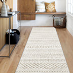 Area Rug Living Room Rugs 8x10 - Large Soft Boho Geometric Rug, Non-Slip Foldable Washable Rugs Non Shedding Morden Indoor Floor Carpet for Living Room Bedroom Office Dining Room(Brown Green,8'x10')