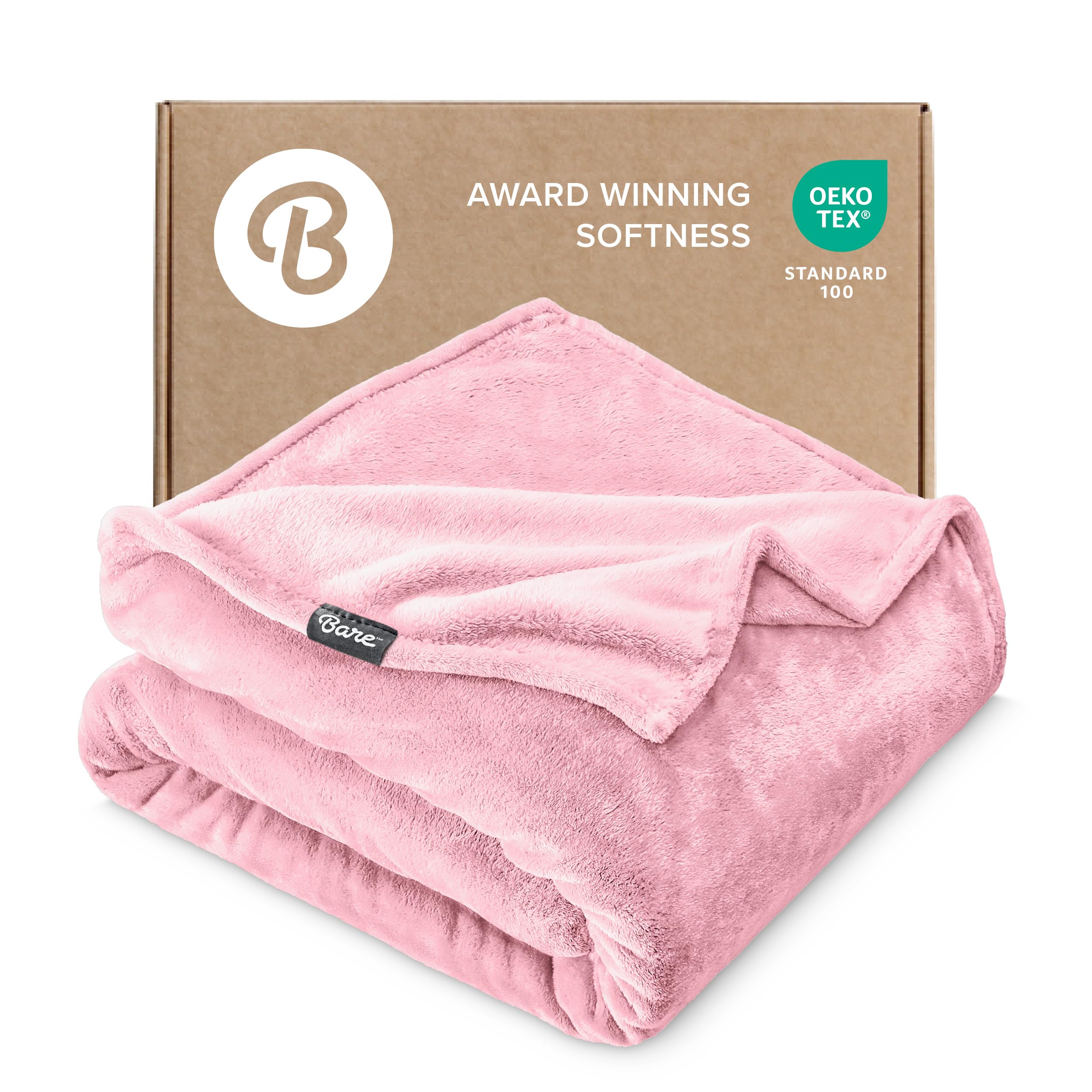 Bare Home Fleece Blanket - King Size - Ultra-Soft Lightweight for Bed, Sofa, and Couch - Luxury Microplush - Cozy Warm Blanket (King, Grey)