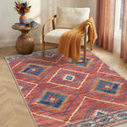 BESTSWEETIE Area Rug 5x7 Rug Machine Washable Non-Slip Low Pile Print Pattern Western Rug for Living Room Bedroom Entryway Tribal Series -Black