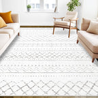 Area Rug Living Room Rugs 8x10 - Large Soft Boho Geometric Rug, Non-Slip Foldable Washable Rugs Non Shedding Morden Indoor Floor Carpet for Living Room Bedroom Office Dining Room(Brown Green,8'x10')