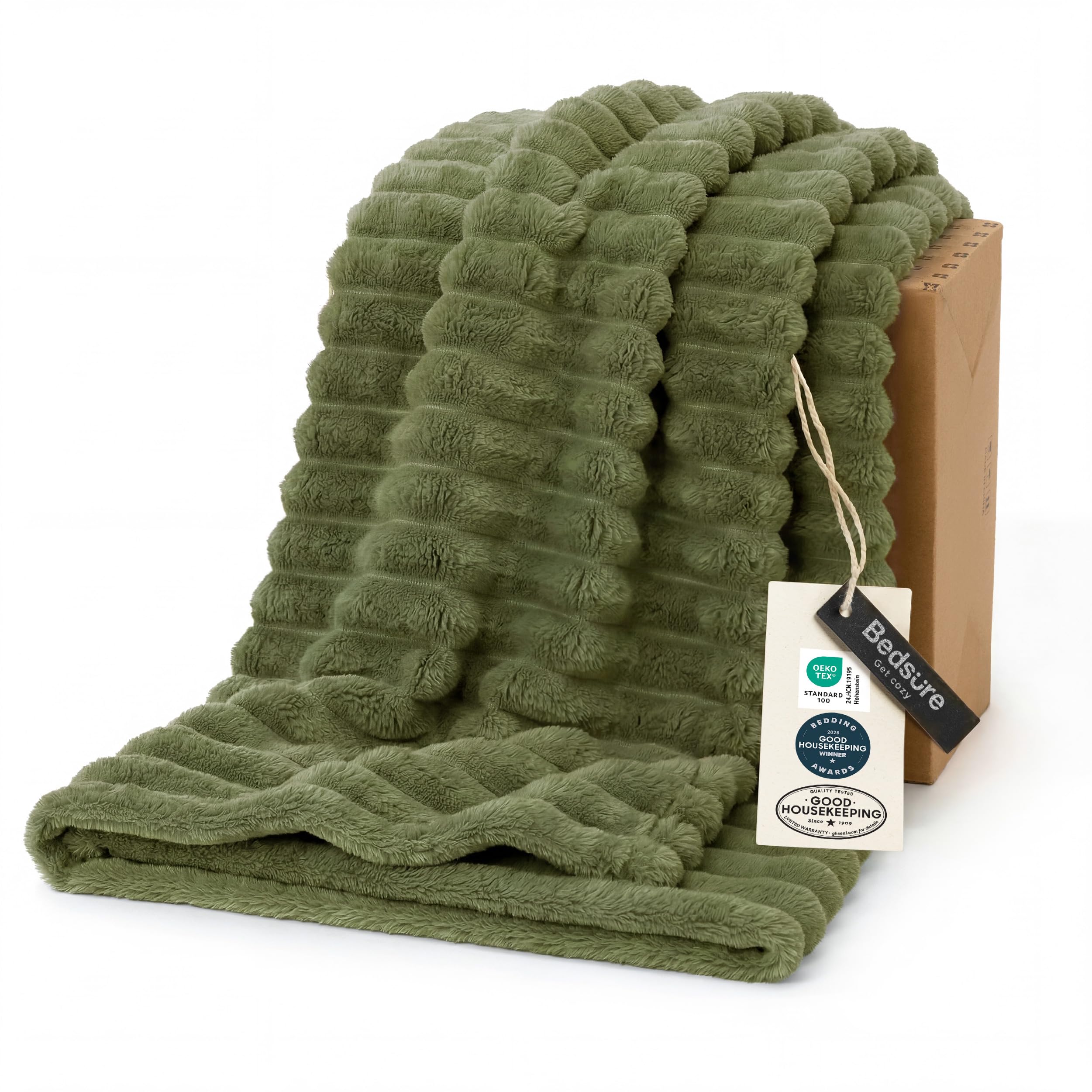 Bedsure GentleSoft Fleece Bed Blankets Full Size - Cozy Soft Blankets for Women, Cute Small Throws for Girls, Beige, 84x90 Inches