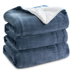 Bedsure GentleSoft Sherpa Fleece Queen Blankets for Bed, Non-Heated, Thick and Warm Throw for Women and Men, Soft Fuzzy Plush Queen Blanket for Winter, Grey, 90x90 Inches