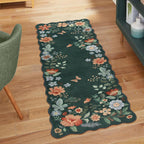 Lahome Floral Living Room Rugs, Area Rugs 5x7 Rug for Bedroom Ultra-Thin Soft Rug, Non-Slip Washable Rugs Stain Resistant Boho Rug Flore Throw Rug for ‎Dining Room Office (5x7ft,Green)
