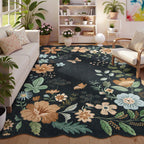 Lahome Floral Living Room Rugs, Area Rugs 5x7 Rug for Bedroom Ultra-Thin Soft Rug, Non-Slip Washable Rugs Stain Resistant Boho Rug Flore Throw Rug for ‎Dining Room Office (5x7ft,Green)