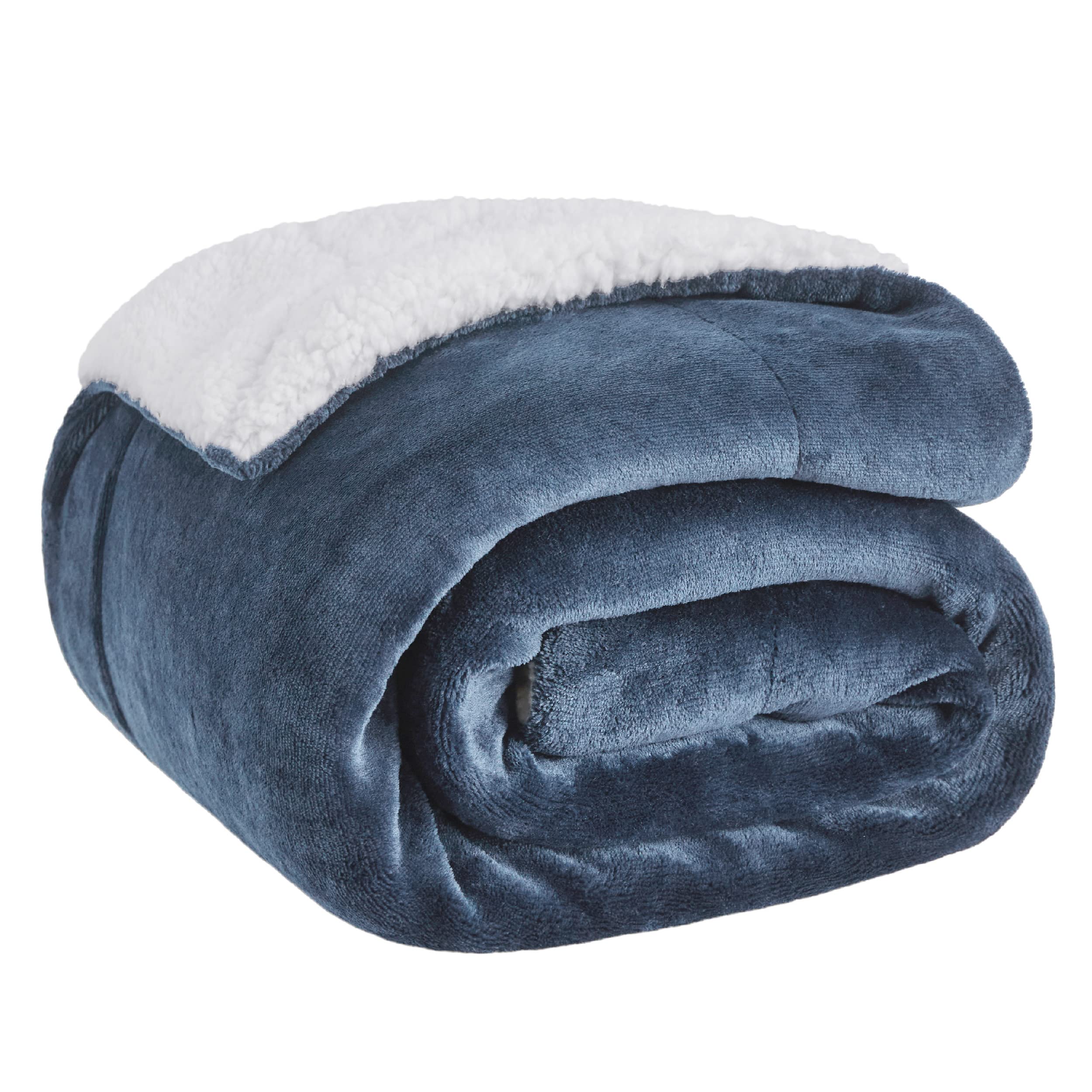 Bedsure GentleSoft Sherpa Fleece Queen Blankets for Bed, Non-Heated, Thick and Warm Throw for Women and Men, Soft Fuzzy Plush Queen Blanket for Winter, Grey, 90x90 Inches