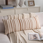 Cethom Navy Blue Boho Throw Pillow Covers 20x20 Inch Set of 2, Stripe Textured Decorative Couch Pillow Cases for Bed, Sofa, Living Room, Bedroom, Farmhouse Home Accent Cushion Covers