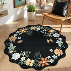Lahome Floral Living Room Rugs, Area Rugs 5x7 Rug for Bedroom Ultra-Thin Soft Rug, Non-Slip Washable Rugs Stain Resistant Boho Rug Flore Throw Rug for ‎Dining Room Office (5x7ft,Green)