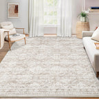 Area Rug Living Room Rugs 8x10 - Large Soft Boho Geometric Rug, Non-Slip Foldable Washable Rugs Non Shedding Morden Indoor Floor Carpet for Living Room Bedroom Office Dining Room(Brown Green,8'x10')