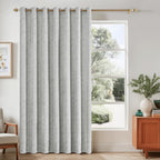 Beauoop Beige Floral Jacquard Blackout Curtains 90 Inches Long 2 Panels for Bedroom Living Room Chenille Flower Room Darkening Thermal Insulated Soundproof Rod Pocket Back Tab Window Drapes 52x90