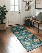 BESTSWEETIE Area Rug 5x7 Rug Machine Washable Non-Slip Low Pile Print Pattern Western Rug for Living Room Bedroom Entryway Tribal Series -Black