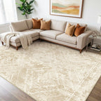BESTSWEETIE Area Rug 5x7 Rug Machine Washable Non-Slip Low Pile Print Pattern Western Rug for Living Room Bedroom Entryway Tribal Series -Black