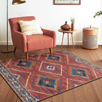 BESTSWEETIE Area Rug 5x7 Rug Machine Washable Non-Slip Low Pile Print Pattern Western Rug for Living Room Bedroom Entryway Tribal Series -Black