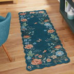 Lahome Floral Living Room Rugs, Area Rugs 5x7 Rug for Bedroom Ultra-Thin Soft Rug, Non-Slip Washable Rugs Stain Resistant Boho Rug Flore Throw Rug for ‎Dining Room Office (5x7ft,Green)