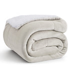 Bedsure GentleSoft Sherpa Fleece Queen Blankets for Bed, Non-Heated, Thick and Warm Throw for Women and Men, Soft Fuzzy Plush Queen Blanket for Winter, Grey, 90x90 Inches