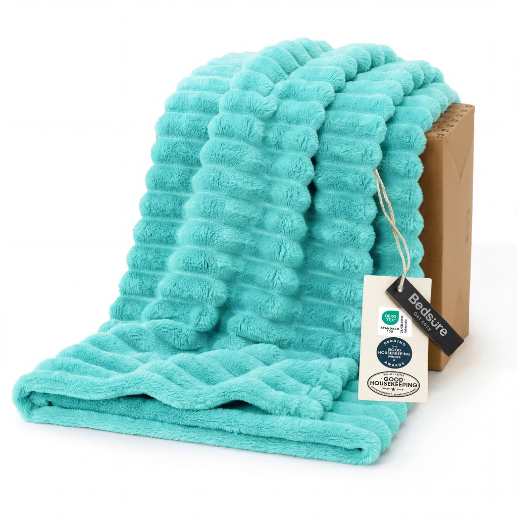 Bedsure GentleSoft Fleece Bed Blankets Full Size - Cozy Soft Blankets for Women, Cute Small Throws for Girls, Beige, 84x90 Inches