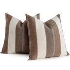 AmHoo Pack of 2 Farmhouse Stripe Check Throw Pillow Covers Set Case Cotton Linen Decorative Pillowcases Cushion Cover for Couch Bench Sofa 18x18 Inch Sage Green
