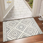 BESTSWEETIE Area Rug 5x7 Rug Machine Washable Non-Slip Low Pile Print Pattern Western Rug for Living Room Bedroom Entryway Tribal Series -Black