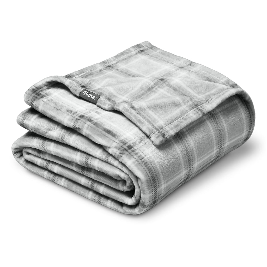 Bare Home Fleece Blanket - King Size - Ultra-Soft Lightweight for Bed, Sofa, and Couch - Luxury Microplush - Cozy Warm Blanket (King, Grey)