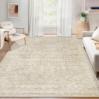 Area Rug Living Room Rugs 8x10 - Large Soft Boho Geometric Rug, Non-Slip Foldable Washable Rugs Non Shedding Morden Indoor Floor Carpet for Living Room Bedroom Office Dining Room(Brown Green,8'x10')