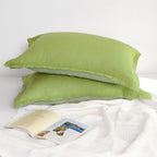 Striped Linen Pillow Cases Set of 2,20"x30" Standard/Queen Size,100% French Natural Flax Soft Linen Pillowcases,Natural Stripe