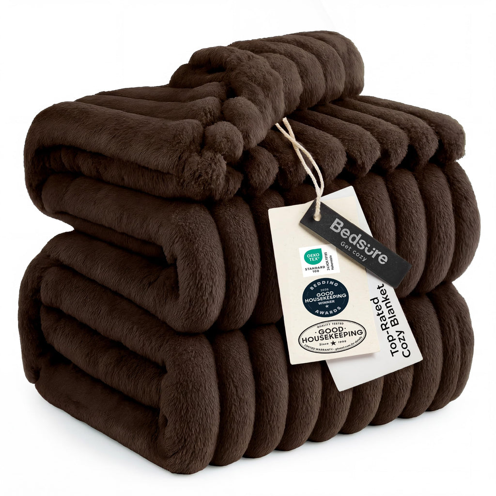 Bedsure GentleSoft Fleece Bed Blankets Full Size - Cozy Soft Blankets for Women, Cute Small Throws for Girls, Beige, 84x90 Inches