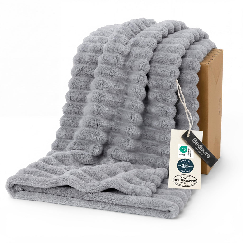 Bedsure GentleSoft Fleece Bed Blankets Full Size - Cozy Soft Blankets for Women, Cute Small Throws for Girls, Beige, 84x90 Inches
