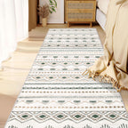 Area Rug Living Room Rugs 8x10 - Large Soft Boho Geometric Rug, Non-Slip Foldable Washable Rugs Non Shedding Morden Indoor Floor Carpet for Living Room Bedroom Office Dining Room(Brown Green,8'x10')