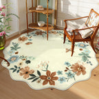 Lahome Floral Living Room Rugs, Area Rugs 5x7 Rug for Bedroom Ultra-Thin Soft Rug, Non-Slip Washable Rugs Stain Resistant Boho Rug Flore Throw Rug for ‎Dining Room Office (5x7ft,Green)