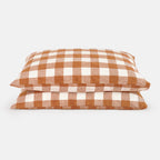 Striped Linen Pillow Cases Set of 2,20"x30" Standard/Queen Size,100% French Natural Flax Soft Linen Pillowcases,Natural Stripe