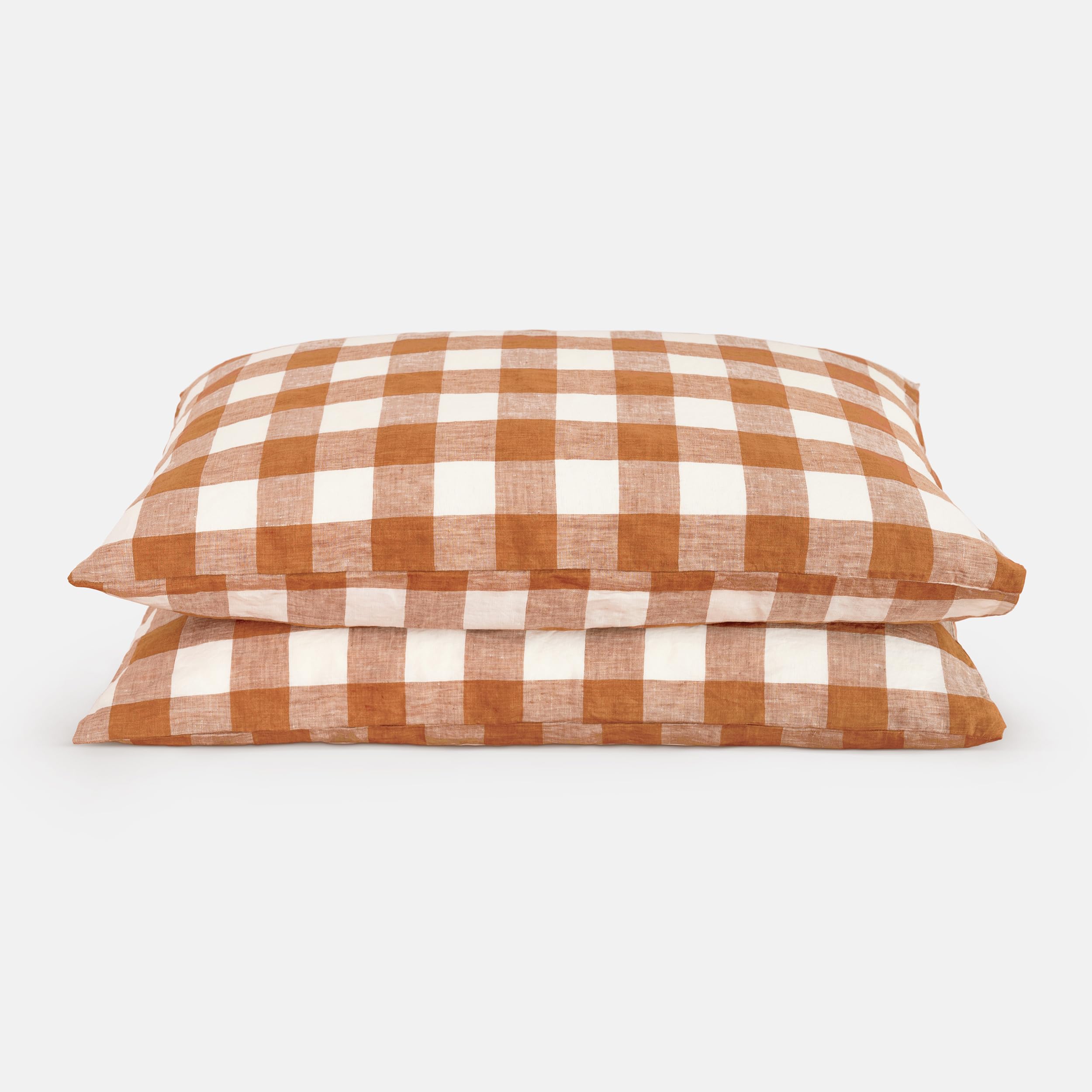 Striped Linen Pillow Cases Set of 2,20"x30" Standard/Queen Size,100% French Natural Flax Soft Linen Pillowcases,Natural Stripe