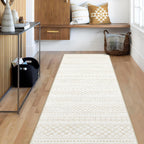 Area Rug Living Room Rugs 8x10 - Large Soft Boho Geometric Rug, Non-Slip Foldable Washable Rugs Non Shedding Morden Indoor Floor Carpet for Living Room Bedroom Office Dining Room(Brown Green,8'x10')