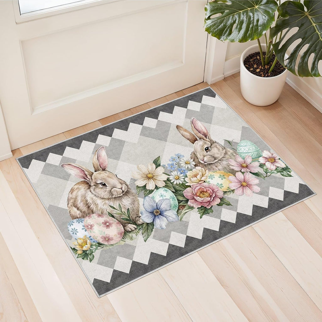 cotiled 5x7 Area Rug Living Room: Washable Boho Rugs with Non Slip Backing Large Soft Indoor Stain Resistant Carpet for Bedroom Farmhouse Dining Room Lightweight Home Decor L Brown/Cream
